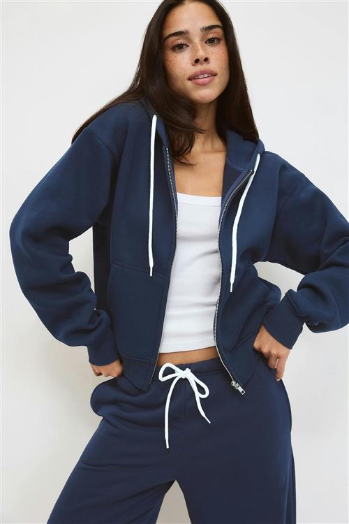 Gina Tricot - Ultimate zip hoodie - hoodies - Blå - M - Dame