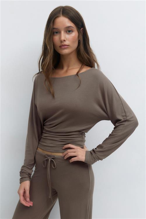 Gina Tricot - Soft slouchy loungewear top - Homewear - Brun - M - Dame