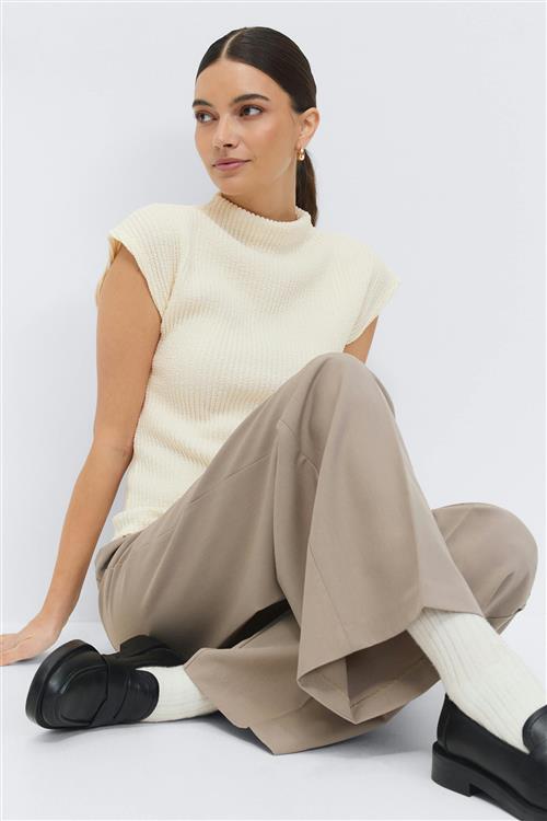 Gina Tricot - Funnel neck top - Toppe uden ærmer - Hvid - L - Dame