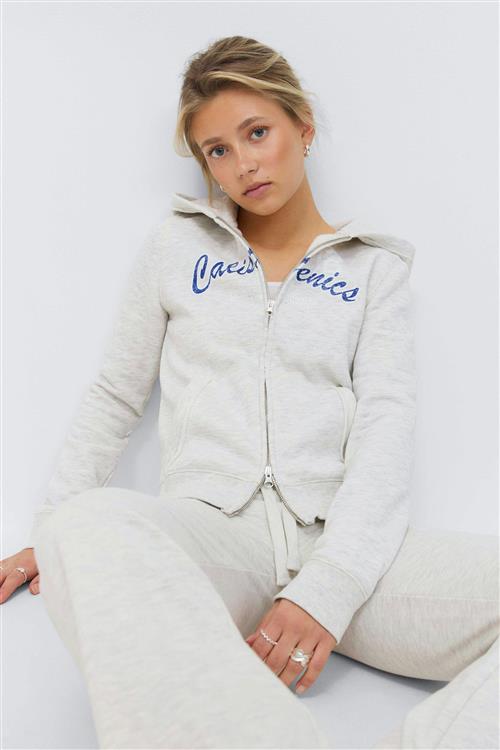 Gina Tricot - 14+ 2 way zip hoodie - Trøjer - Grå - S - Dame