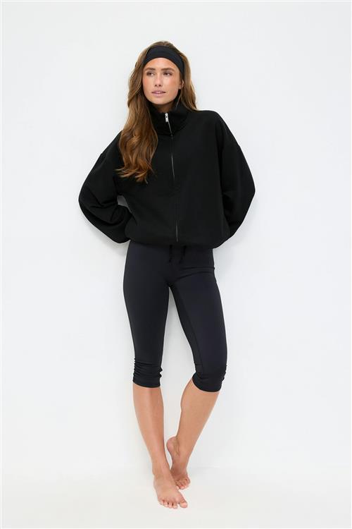 Gina Tricot - Soft sport zip sweater - Collegetrøjer - Sort - XL - Dame