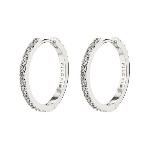 Pilgrim EBNA medium krystal hoops sølvbelagt