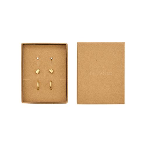 Pilgrim HALO gavesæt, øreringe 3-i-ét sæt, guldbelagt
