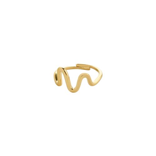 Pilgrim LULU wavy stack ring guldbelagt