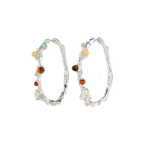 Pilgrim IRIS hoop øreringe sølvbelagt