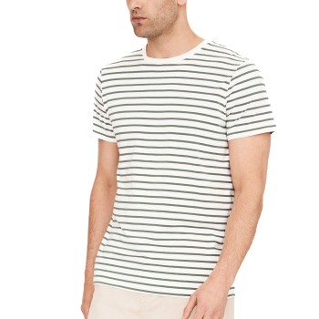 Resteröds Bamboo Crew Neck Stribet Large Herre