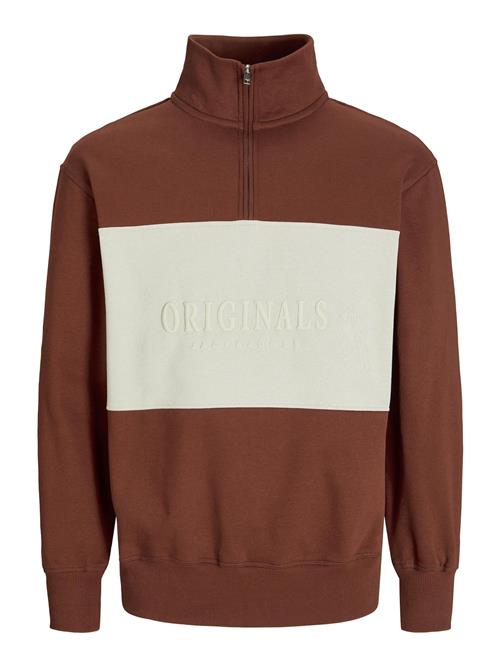 JACK & JONES Sweatshirt  brun / hvid