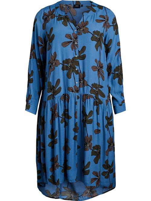 Se Zizzi Kjole 'Vbella'  blå / mørkebrun / sort / sølv hos About You