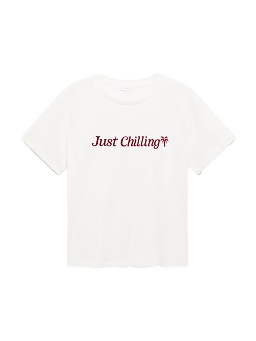 MANGO TEEN Shirts 'CHILLING'  kirsebærsrød / offwhite