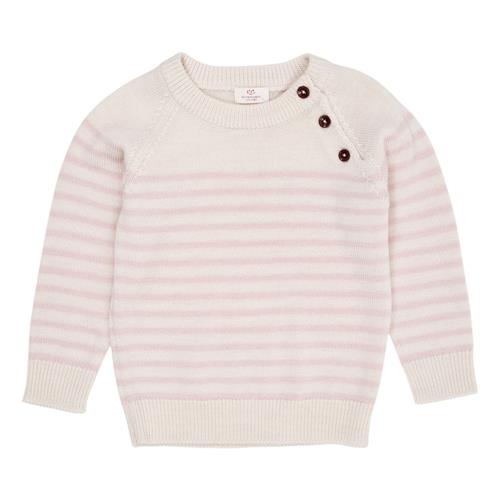 Copenhagen Colors Merino Classic Striped Pullover Cream/Dusty Rose Stripe 80 cm  Creme  80 cm  unisex