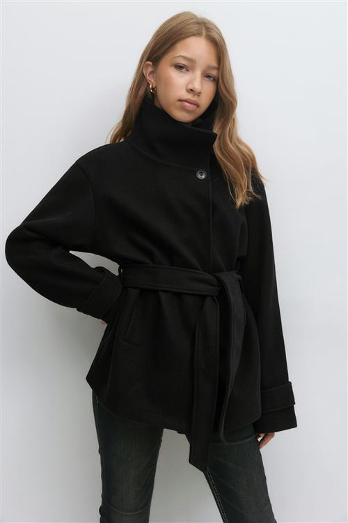 Gina Tricot - Y felt jacket - Jakker - Sort - 158/164 - Pige