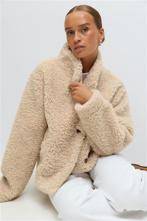 Gina Tricot - Pile jacket - korte frakker - Beige - S - Dame