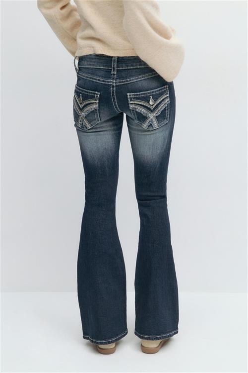Gina Tricot - Embroidery jeans - Jeans - Blå - M - Dame