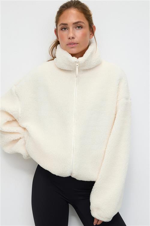 Gina Tricot - Sport fleece jacket - teddy jakker - Hvid - XS - Dame