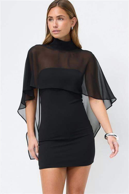 Gina Tricot - Cape tube dress - tubekjoler - Sort - S - Dame