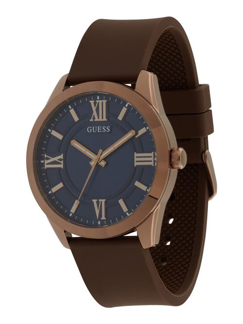 GUESS Analogt ur 'ELLIOT'  mørkeblå / mørkebrun / guld