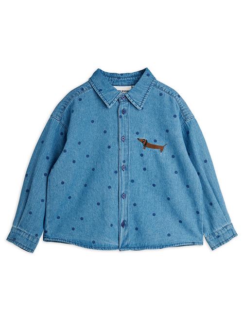 Mini Rodini Dots Denim-skjorte Blue  Blue 116/122 cm  Blå  116/122 cm  unisex