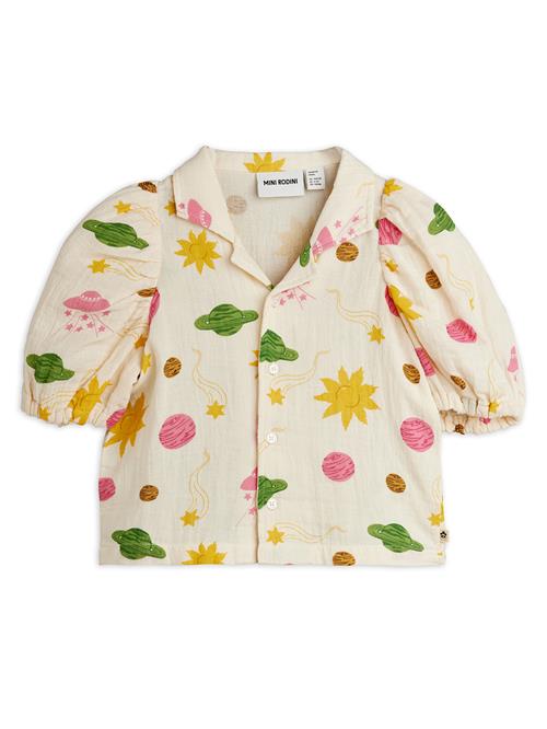 Mini Rodini Space Muslinbluse Off-white  Off-White 104/110 cm  Hvid  104/110 cm  kvinde