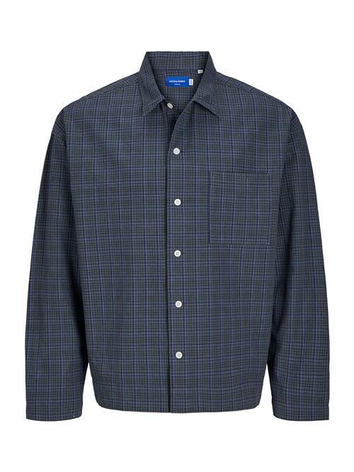 JACK & JONES Skjorte 'JORROXBURY'  azur / grå / sort