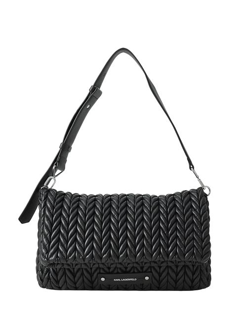 Karl Lagerfeld Skuldertaske 'WEAVE'  sort / sølv