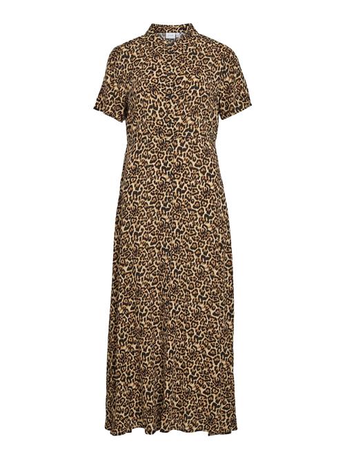 VILA Blusekjole  beige / brokade / sort