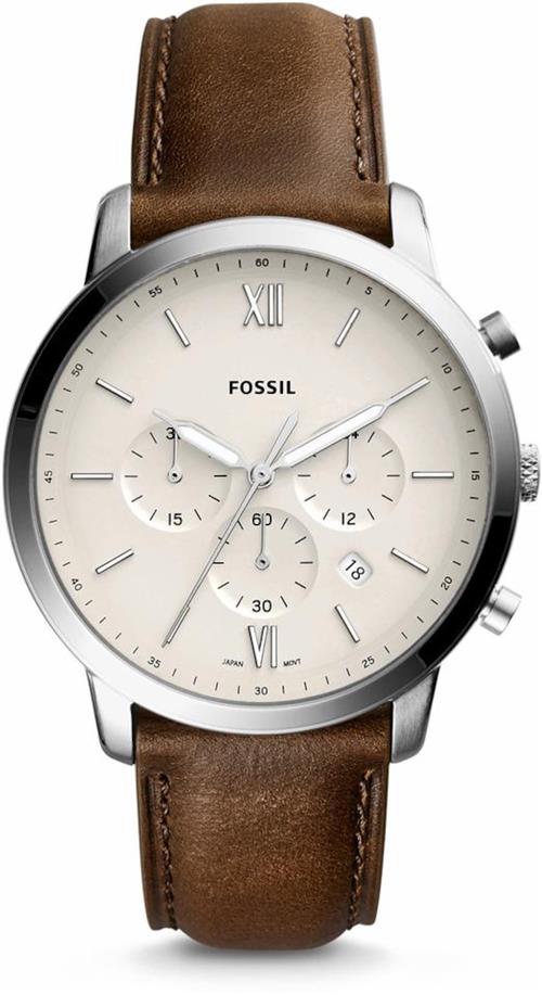 FOSSIL Analogt ur  lysebeige / brun / sølv