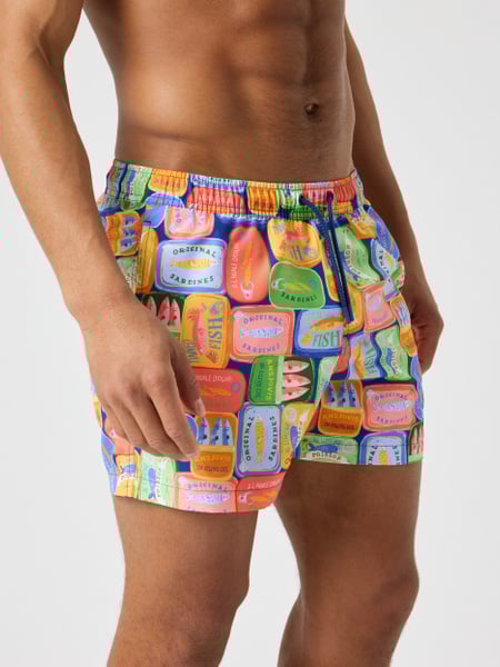 Björn Borg Borg Print Swim Shorts Blå, XXL