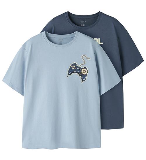 Name It T-shirt - NkmVictor - 2-pak - Vintage Indigo/Blue Fog