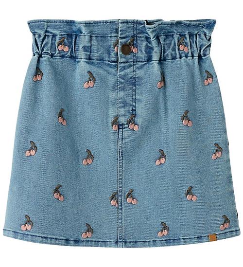 Lil' Atelier Nederdel - NmfDeva - Medium Blue Denim/CHERRY