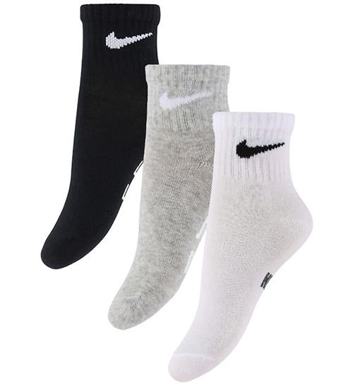 Nike Ankelstrømper - 3-pak - Gripper - Hvid/Sort/Gråmeleret