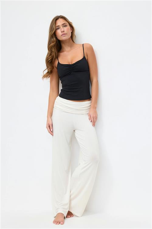 Gina Tricot - Folded wide yoga trousers - yoga pants - Hvid - M - Dame
