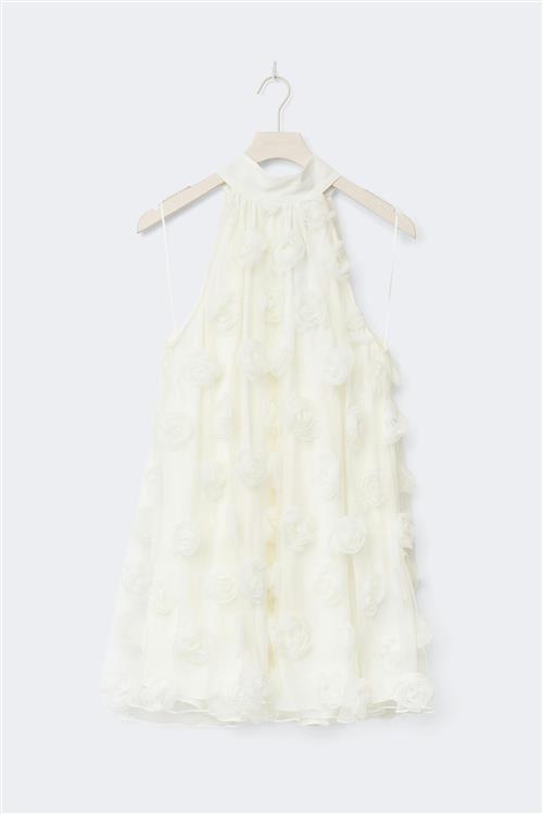 Gina Tricot - Wide halterneck mini dress - korte kjoler - Hvid - 32 - Dame