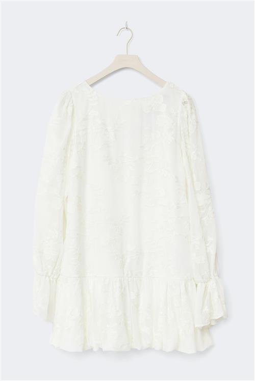 Gina Tricot - Puff sleeve mini dress - korte kjoler - Hvid - 42 - Dame