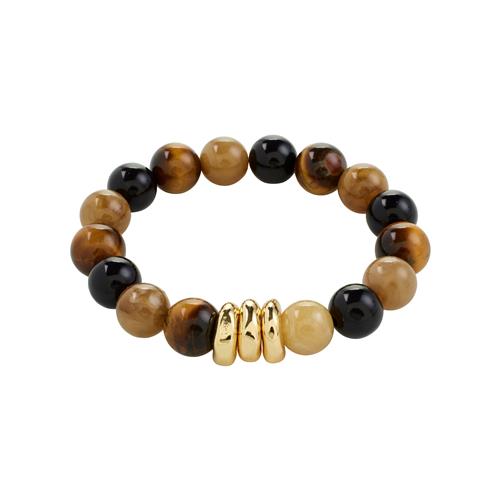 Pilgrim UNFOLD armbånd brun/guldbelagt