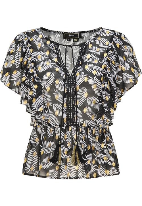 faina Bluse  gylden gul / sort / hvid