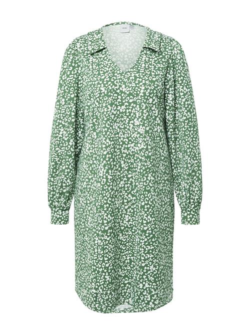 ICHI Kjole 'KATE'  græsgrøn / hvid