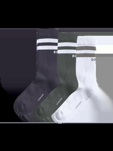 Björn Borg Classic Crew Socks 3-pack Grøn, 41-45