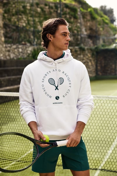 Björn Borg Borg Classic Print Hoodie Hvid, S