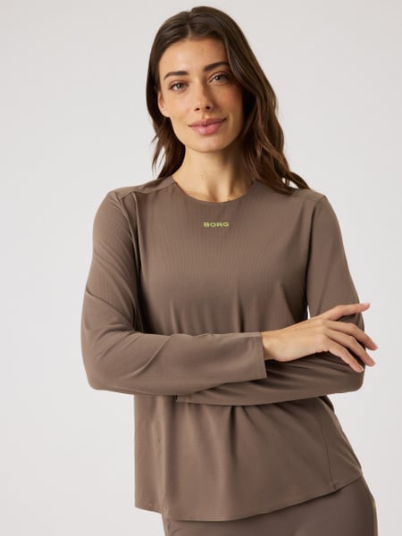 Björn Borg Borg Running Feather Long Sleeve T-shirt Brun, L