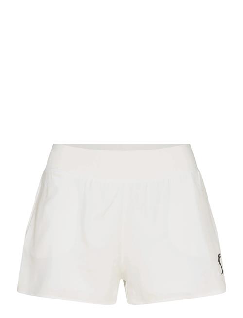 RS Sports | Women's Performance Court Shorts - 2 In 1 With Ball Pockets (Black/White,L,St) | M
