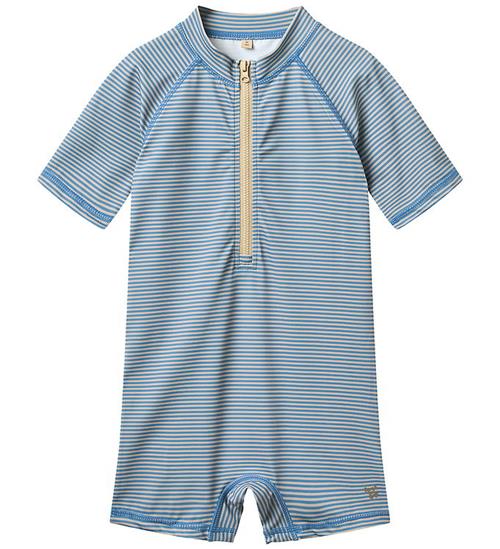 Wheat Badeheldragt - UV40+ - Cas - Blue Swim Stripe