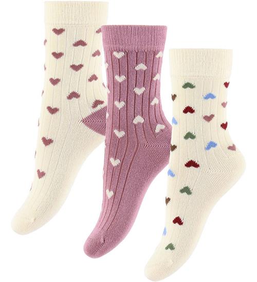 MiniPop Strømper - Bambus - 3-pak - Heart Mix