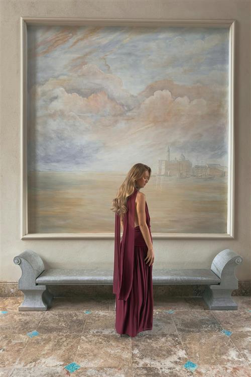 Gina Tricot - Shawl maxi dress - Lange kjoler - Rød - 36 - Dame