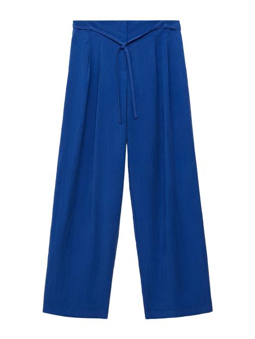 MANGO Bukser med lægfolder 'BONNIE'  blå