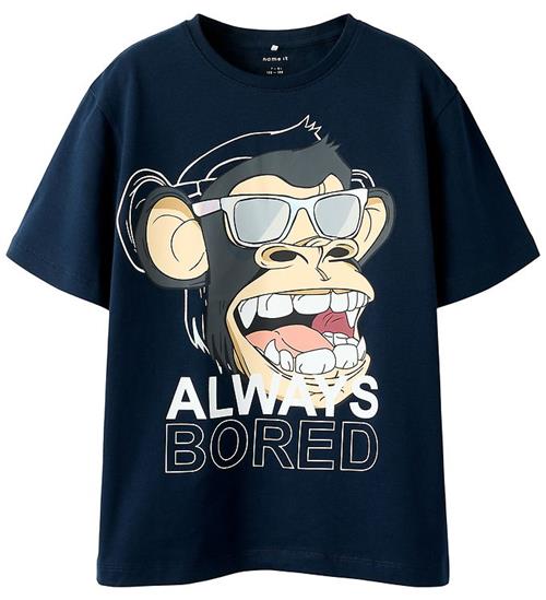 Name It T-shirt - NkmFaddy - Bored - Navy Blazer