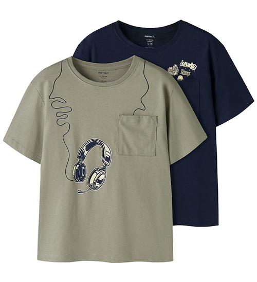 Name It T-shirts - NkmVilian - 2-pak - Shadow/Navy Blazer