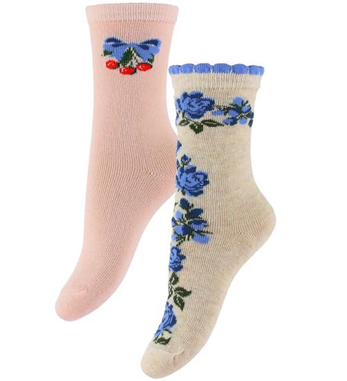 Konges Sløjd Strømper - Jacquard - 2-pak - Amarena/Tramonto