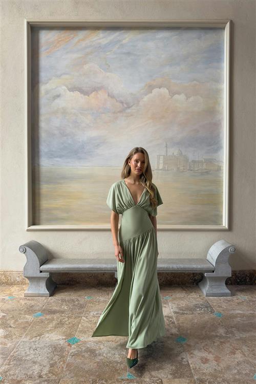 Gina Tricot - Maxi dress - Lange kjoler - Grøn - 38 - Dame