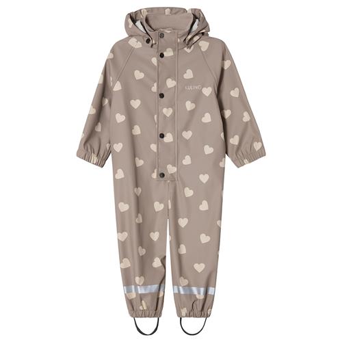 Kuling Leeds Uforet Regnovertræksdragt Taupe Hearts Taupe Hearts 98/104 cm Rain Brun  98/104 cm  unisex