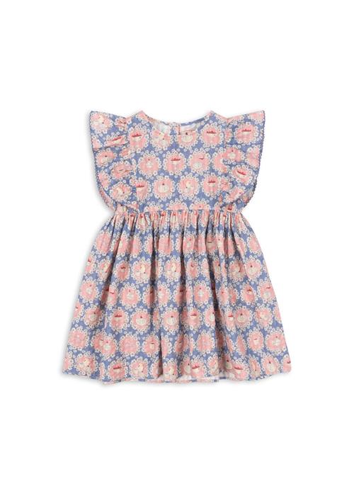 Konges Sløjd GOTS Kim Kjole Med Frynser Snack Time  Snack Time 4 Y  Blå  4 år  kvinde